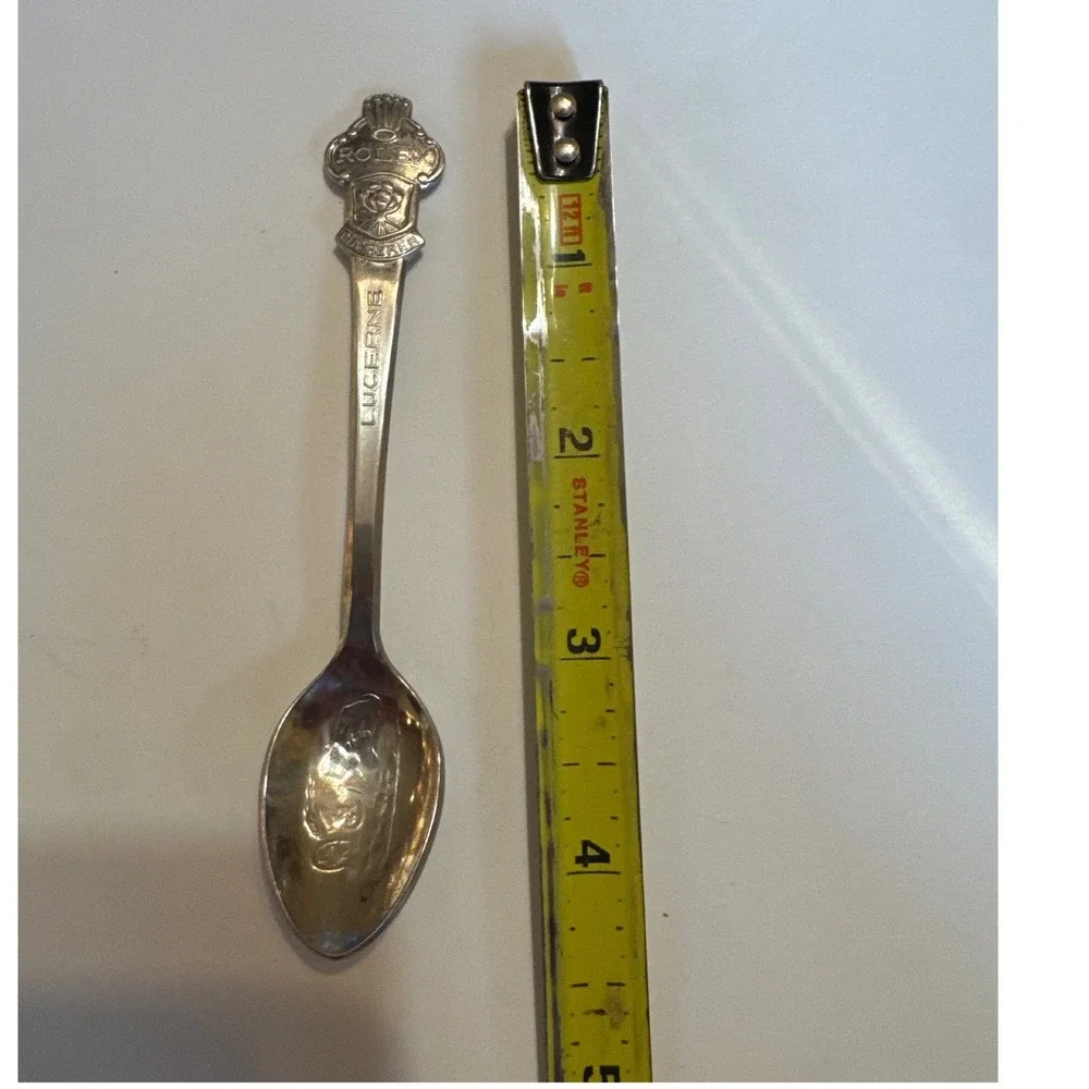 Vintage Rolex Bucherer of Switzerland Lucerne Souvenir Spoon Silver Tone 4.25